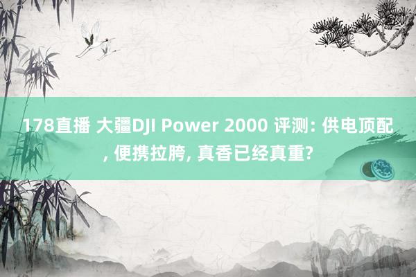 178直播 大疆DJI Power 2000 评测: 供电顶配, 便携拉胯, 真香已经真重?