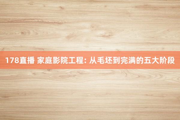 178直播 家庭影院工程: 从毛坯到完满的五大阶段