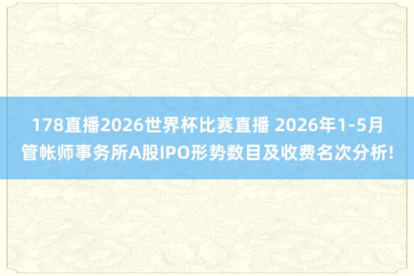 178直播2026世界杯比赛直播 2026年1-5月管帐师事务所A股IPO形势数目及收费名次分析!